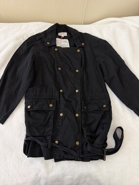Current/Elliott Black Double-Breasted Utility Jacket
